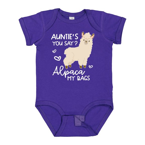 Inktastic Auntie's You Say Alpaca My Bags Boys or Girls Baby Bodysuit