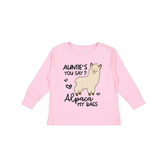 Inktastic Auntie's You Say Alpaca My Bags Boys or Girls Long Sleeve Toddler T-Shirt