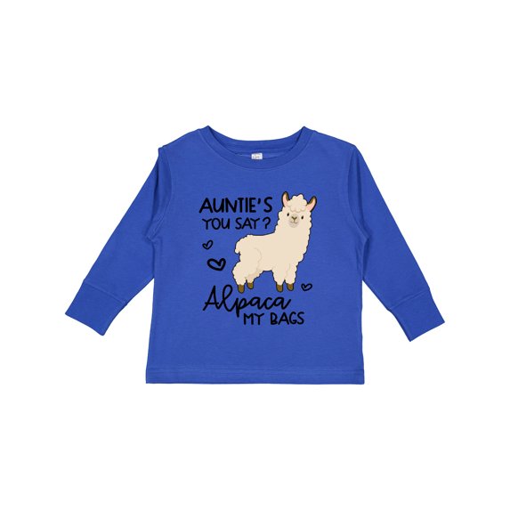 Inktastic Auntie's You Say Alpaca My Bags Boys or Girls Long Sleeve Toddler T-Shirt