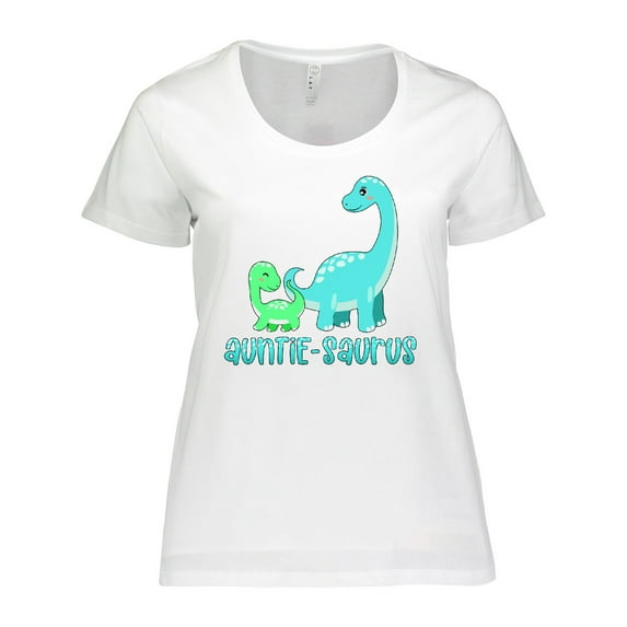 Inktastic Auntie-saurus Cute Brontosaurus Family Women's Plus Size T-Shirt