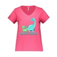 thumbnail image 1 of Inktastic Auntie-saurus Cute Brontosaurus Family Women's Plus Size V-Neck T-Shirt, 1 of 4