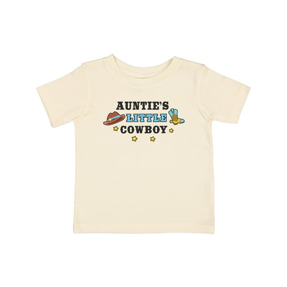 Inktastic Aunties Little Cowboy with Cowboy Hat and Boots Boys Baby T-Shirt