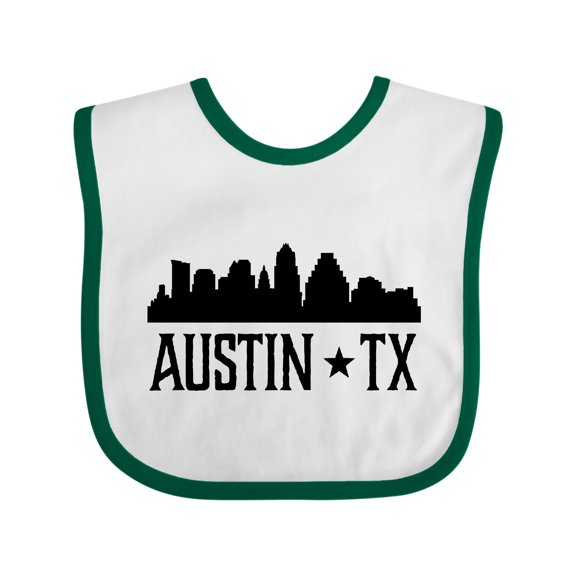 Inktastic Austin Texas Skyline Silhouette Tx City Boys or Girls Baby Bib
