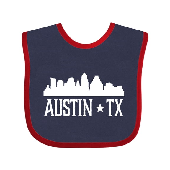 Inktastic Austin Texas Skyline Silhouette TX City Boys or Girls Baby Bib