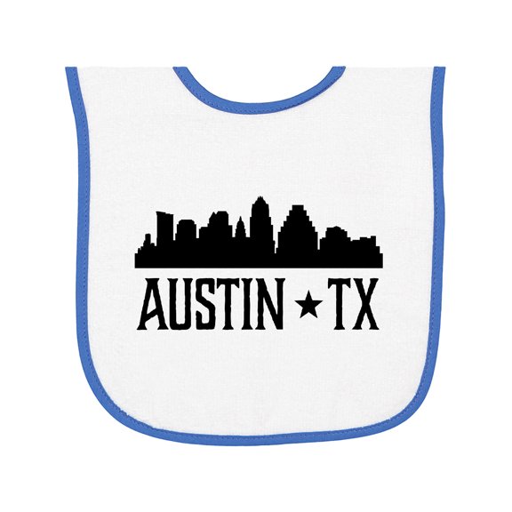 Inktastic Austin Texas Skyline Silhouette Tx City Baby Terry Cloth Bib