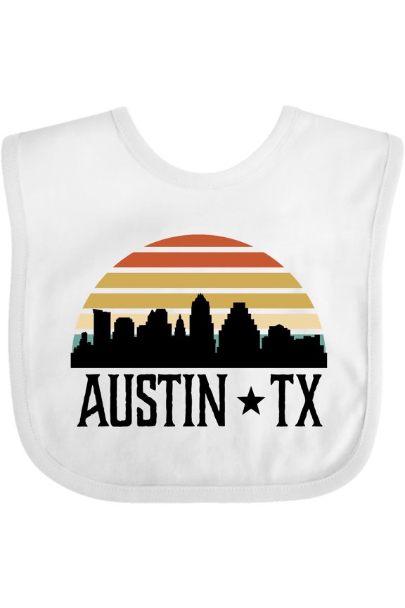 Austin Texas Skyline Vintage Boys or Girls Baby Bib