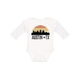 thumbnail image 1 of Inktastic Austin Texas Skyline Vintage Boys or Girls Long Sleeve Baby Bodysuit, 1 of 5
