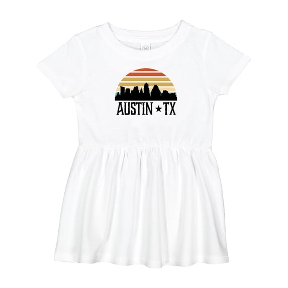 Inktastic Austin Texas Skyline Vintage Girls Baby Dress