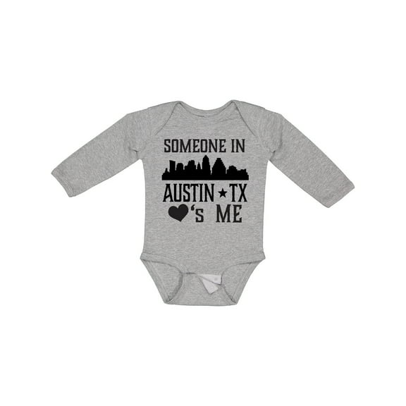 Inktastic Austin Texas Someone Loves Me Skyline Boys or Girls Long Sleeve Baby Bodysuit