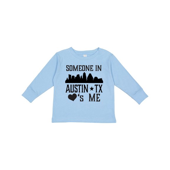 Inktastic Austin Texas Someone Loves Me Skyline Boys or Girls Long Sleeve Toddler T-Shirt
