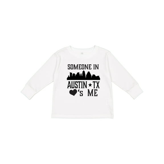 Inktastic Austin Texas Someone Loves Me Skyline Boys or Girls Long Sleeve Toddler T-Shirt