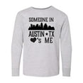 thumbnail image 1 of Inktastic Austin Texas Someone Loves Me Skyline Long Sleeve Youth T-Shirt, 1 of 5