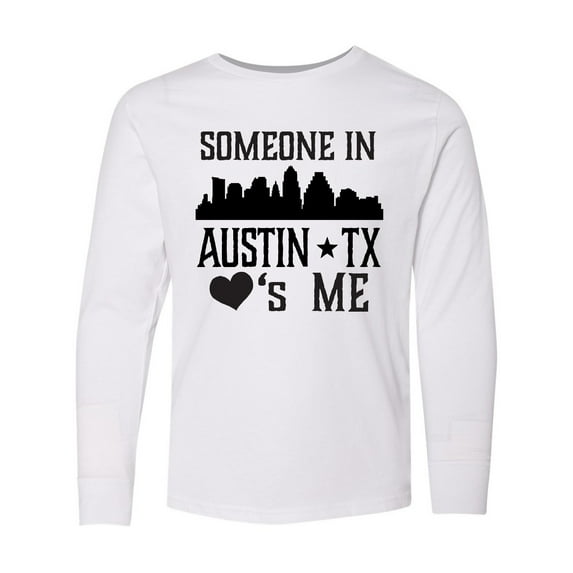 Inktastic Austin Texas Someone Loves Me Skyline Long Sleeve Youth T-Shirt