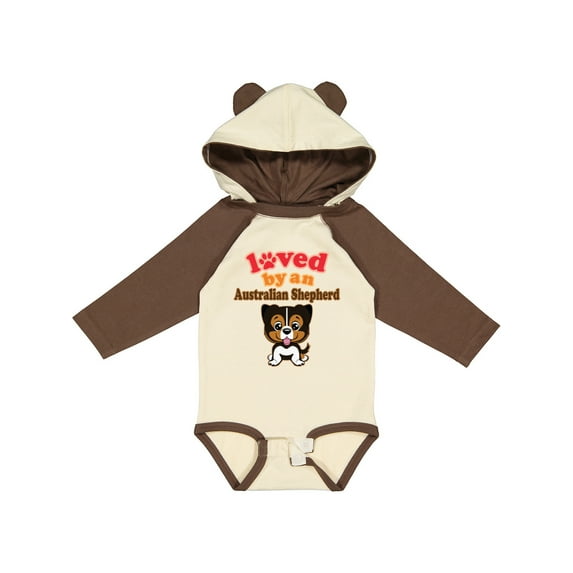 Inktastic Australian Shepherd Dog Gift Boys or Girls Long Sleeve Baby Bodysuit