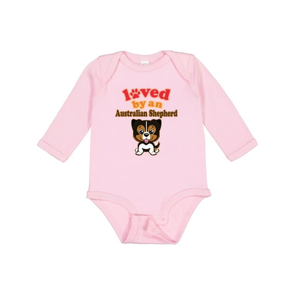 Inktastic Australian Shepherd Dog Gift Boys or Girls Long Sleeve Baby Bodysuit