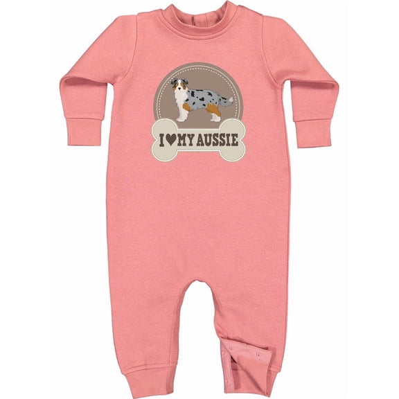 Inktastic Australian Shepherd Toy Aussie Baby Fleece Romper