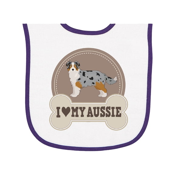 Inktastic Australian Shepherd Toy Aussie Baby Terry Cloth Bib