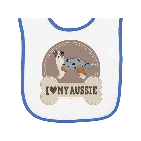 Inktastic Australian Shepherd Toy Aussie Baby Terry Cloth Bib