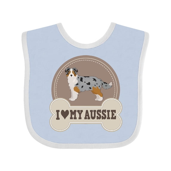 Inktastic Australian Shepherd Toy Aussie Boys or Girls Baby Bib