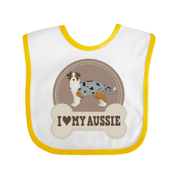 Inktastic Australian Shepherd Toy Aussie Boys or Girls Baby Bib