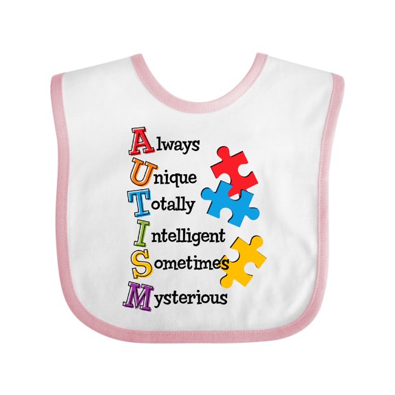 Inktastic Autism Acrostic Boys or Girls Baby Bib