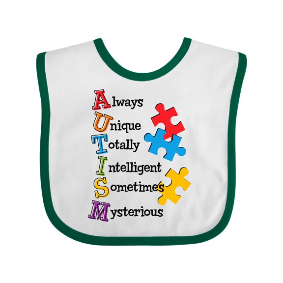 Inktastic Autism Acrostic Boys or Girls Baby Bib