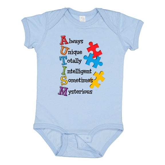 Inktastic Autism Acrostic Boys or Girls Baby Bodysuit