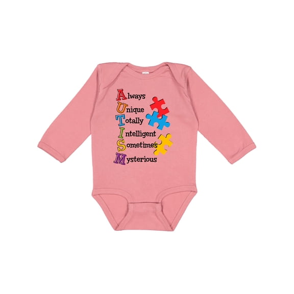 Inktastic Autism Acrostic Boys or Girls Long Sleeve Baby Bodysuit