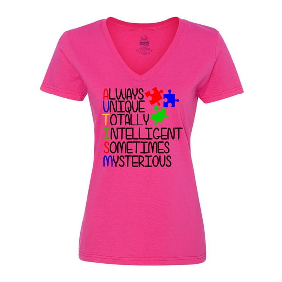Inktastic Autism Awareness Acronym Women's V-Neck T-Shirt