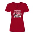thumbnail image 1 of Inktastic Autism Awareness Autism Mom with Puzzle Ribbons Women's V-Neck T-Shirt, 1 of 5