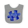 thumbnail image 1 of Inktastic Autism Awareness Be Kind Dark Blue Puzzle Piece Boys or Girls Baby Bib, 1 of 4
