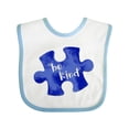 thumbnail image 1 of Inktastic Autism Awareness Be Kind Dark Blue Puzzle Piece Boys or Girls Baby Bib, 1 of 4