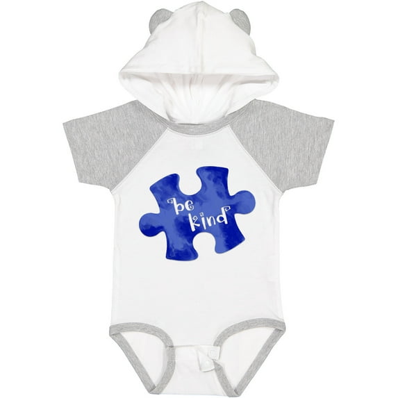 Inktastic Autism Awareness Be Kind Dark Blue Puzzle Piece Boys or Girls Baby Bodysuit
