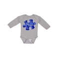 thumbnail image 1 of Inktastic Autism Awareness Be Kind Dark Blue Puzzle Piece Boys or Girls Long Sleeve Baby Bodysuit, 1 of 5