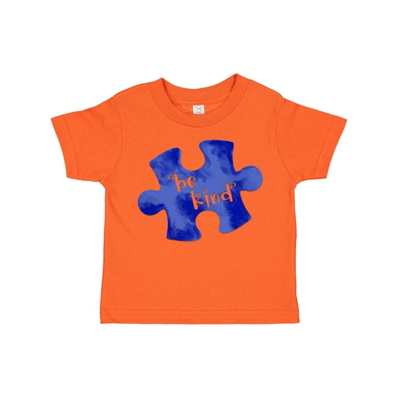 Inktastic Autism Awareness Be Kind Dark Blue Puzzle Piece Boys or Girls Toddler T-Shirt