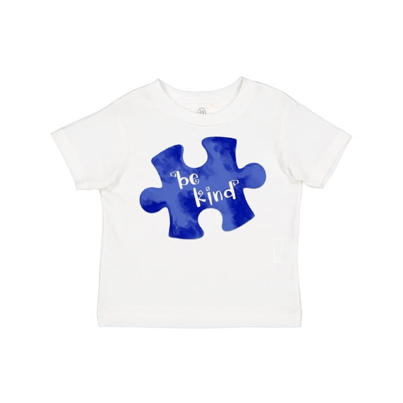 Inktastic Autism Awareness Be Kind Dark Blue Puzzle Piece Boys or Girls Toddler T-Shirt