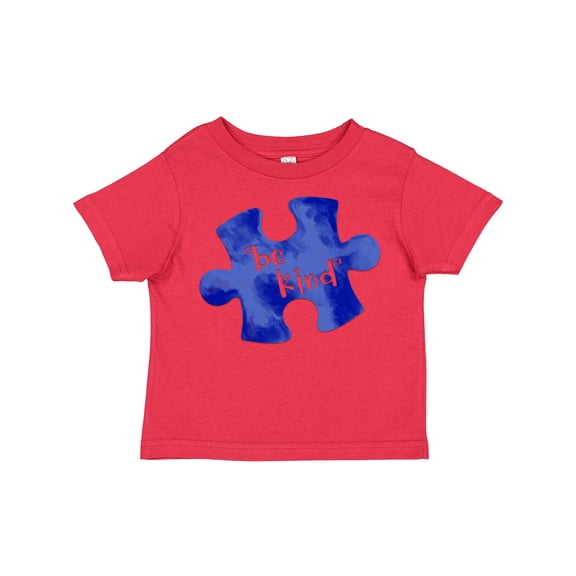 Inktastic Autism Awareness Be Kind Dark Blue Puzzle Piece Boys or Girls Toddler T-Shirt