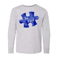 thumbnail image 1 of Inktastic Autism Awareness Be Kind Dark Blue Puzzle Piece Long Sleeve Youth T-Shirt, 1 of 5