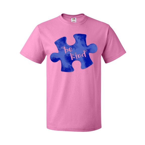Inktastic Autism Awareness Be Kind Dark Blue Puzzle Piece T-Shirt