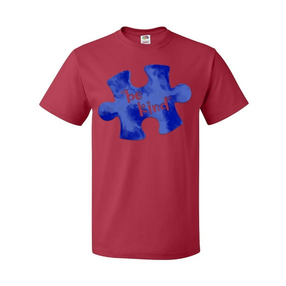 Inktastic Autism Awareness Be Kind Dark Blue Puzzle Piece T-Shirt