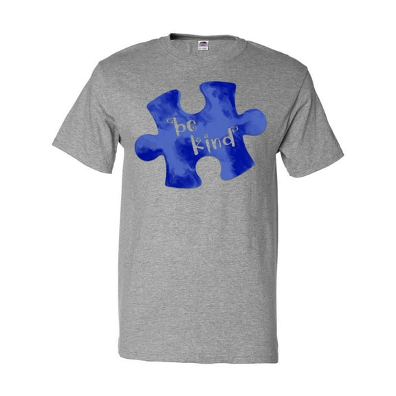 Inktastic Autism Awareness Be Kind Dark Blue Puzzle Piece T-Shirt