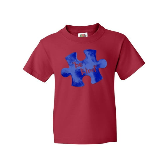 Inktastic Autism Awareness Be Kind Dark Blue Puzzle Piece Youth T-Shirt