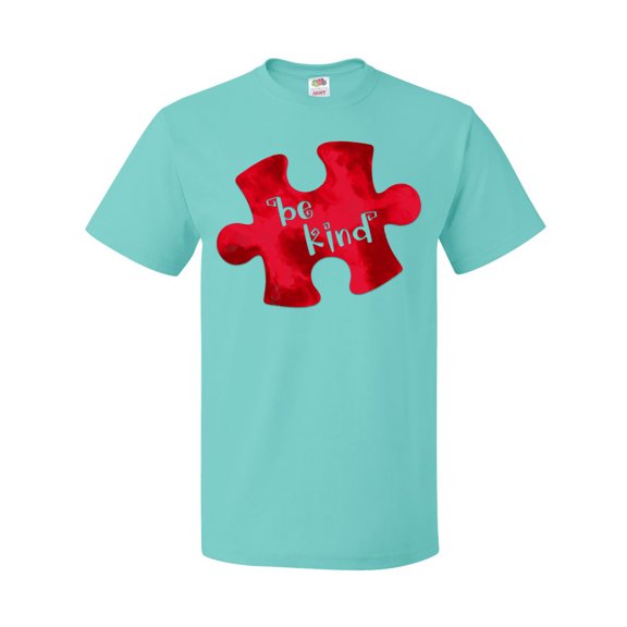 Inktastic Autism Awareness Be Kind Red Puzzle Piece T-Shirt