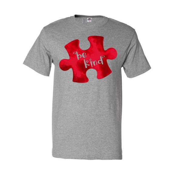 Inktastic Autism Awareness Be Kind Red Puzzle Piece T-Shirt