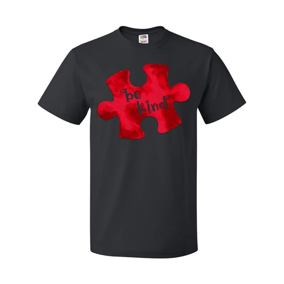 Inktastic Autism Awareness Be Kind Red Puzzle Piece T-Shirt