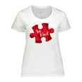 thumbnail image 1 of Inktastic Autism Awareness Be Kind Red Puzzle Piece Women's Plus Size T-Shirt, 1 of 5