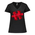 thumbnail image 1 of Inktastic Autism Awareness Be Kind Red Puzzle Piece Women's Plus Size V-Neck T-Shirt, 1 of 5