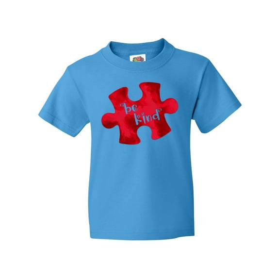 Inktastic Autism Awareness Be Kind Red Puzzle Piece Youth T-Shirt