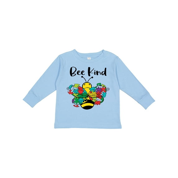 Inktastic Autism Awareness Bee Kind Boys or Girls Long Sleeve Toddler T-Shirt