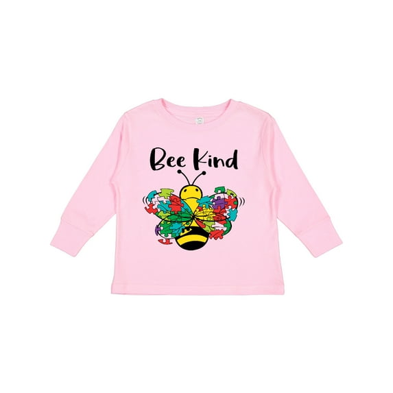 Inktastic Autism Awareness Bee Kind Boys or Girls Long Sleeve Toddler T-Shirt